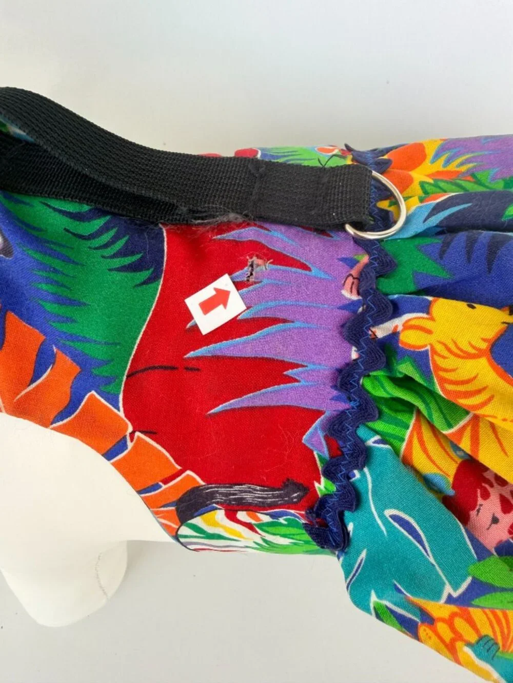 Handmade Small Dog Adjustable Dress Outfit w Harness Vibrant  Jungle Print